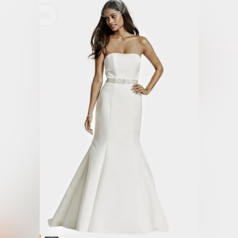 10P/8P Ivory sweetheart strapless trumpet/mermaid wedding dress beading belt